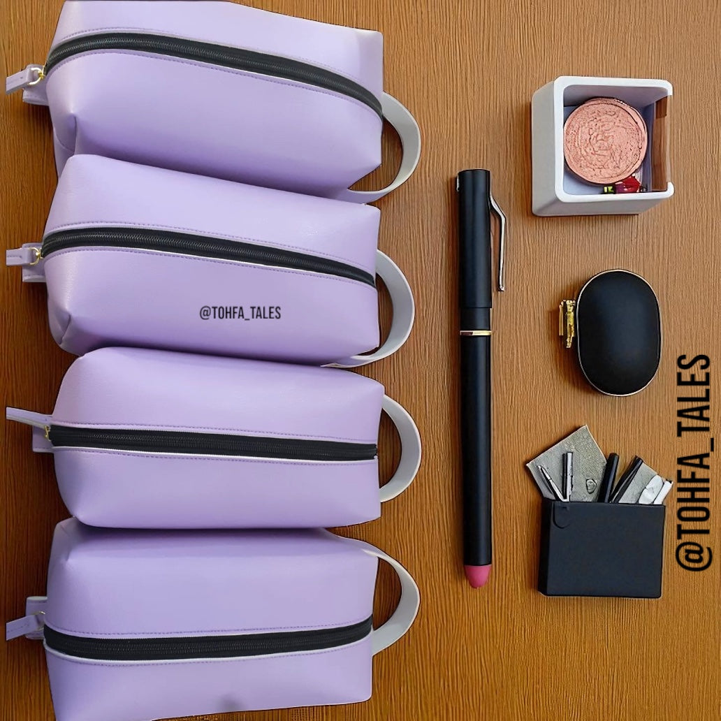 Unisex Personalised Vegan Leather Pouch – Custom Name Travel & Everyday Organiser