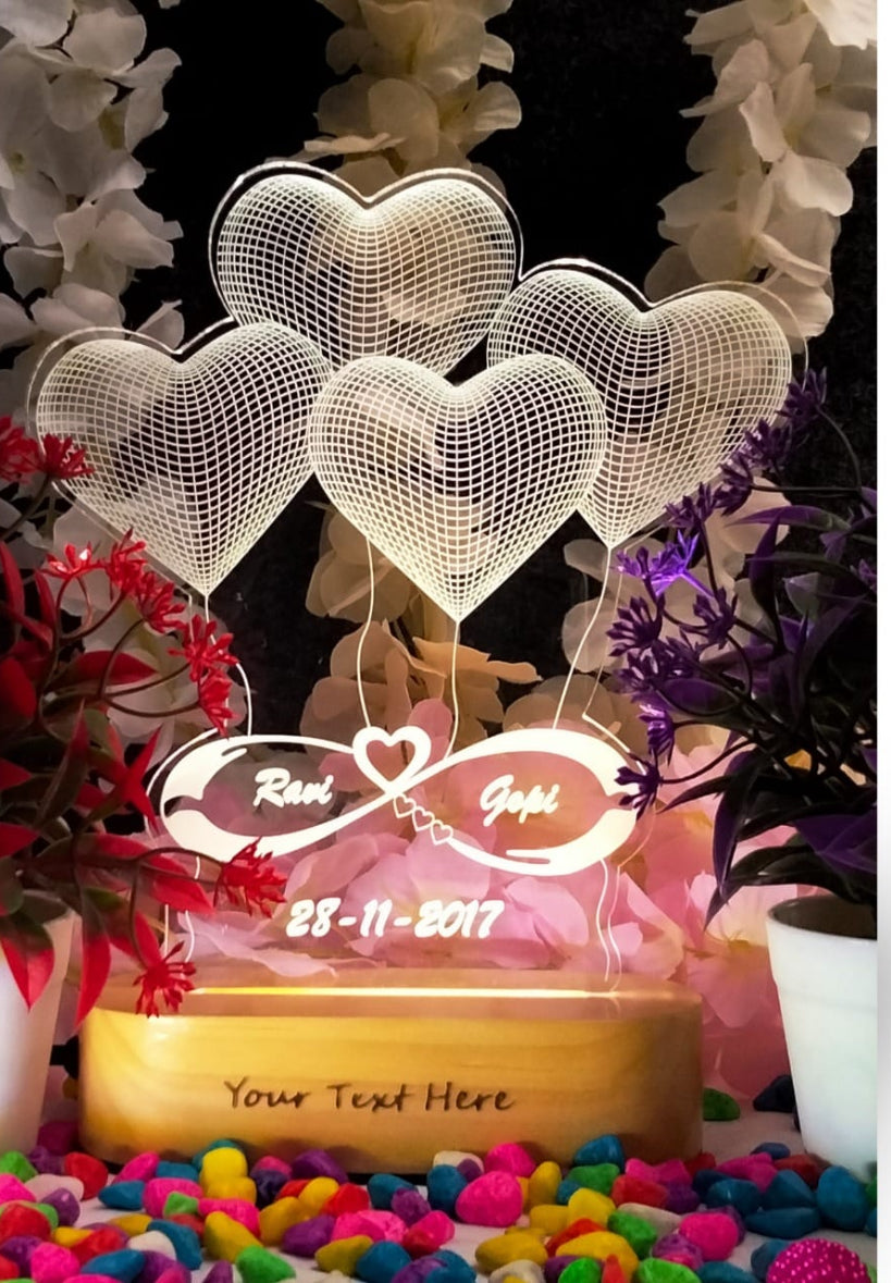 Eternal Love Illuminated: Customizable 3D Lamp for Special Occasions
