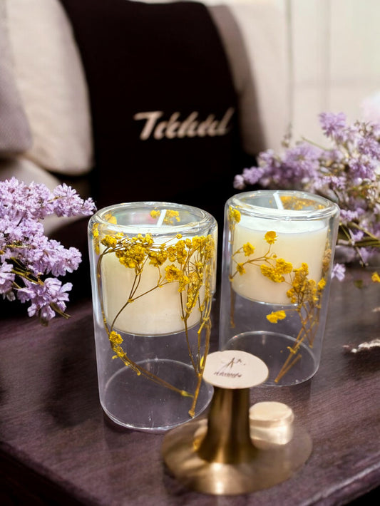 Dried Flower Soy Wax Candle (Vanilla Oud)