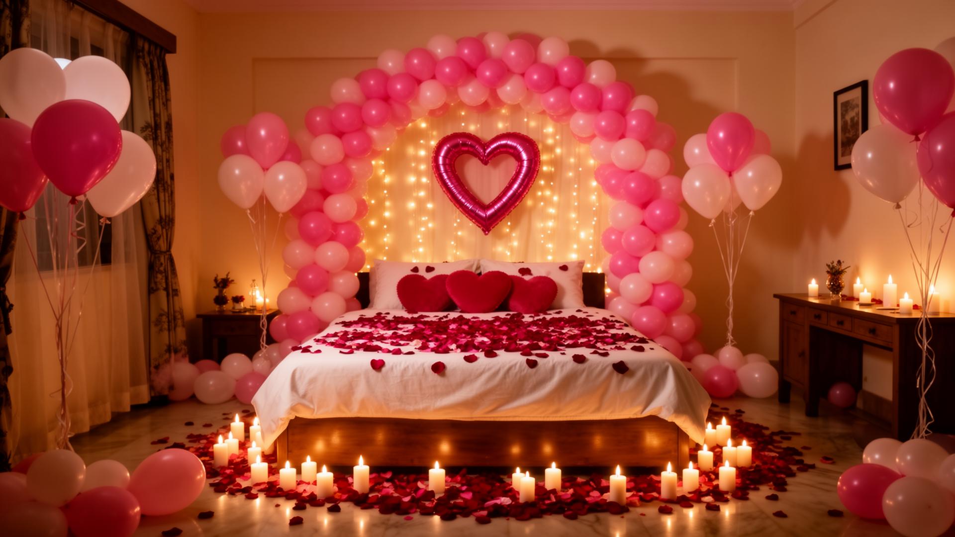 Romantic surprise room decoration